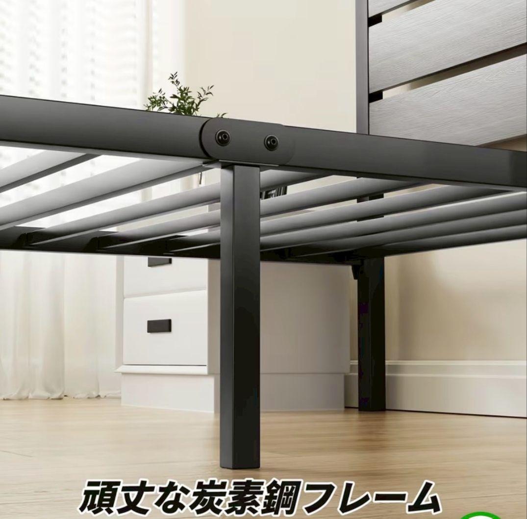 ベッドフレーム シングル チューブベッド 耐荷重180kg スチール製 頑丈