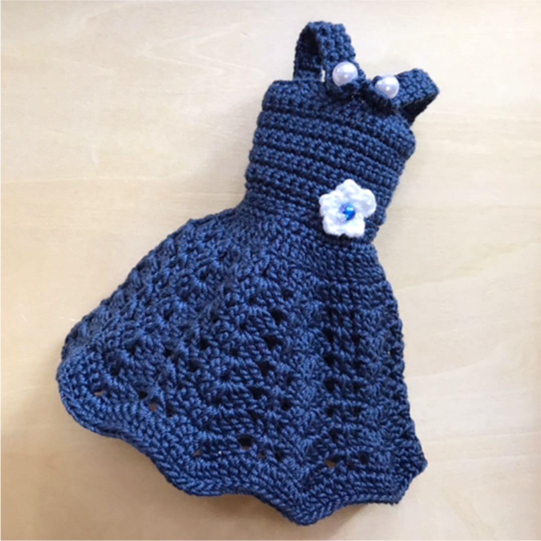 ハンドメイド☆バービーちゃんの可愛いドレス☆レース編みレース糸