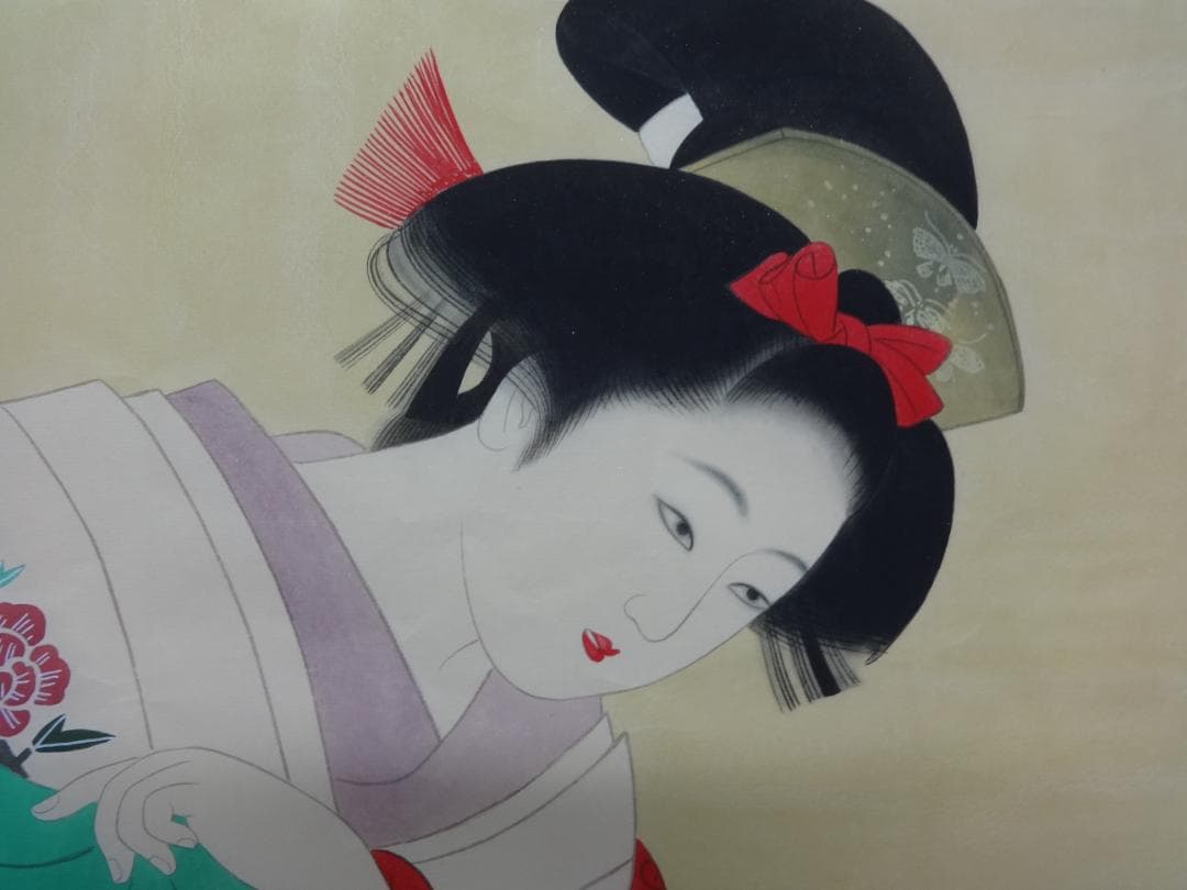 伊東深水 鏡獅子 1934年頃 肉筆水彩画 紙本著色・額装