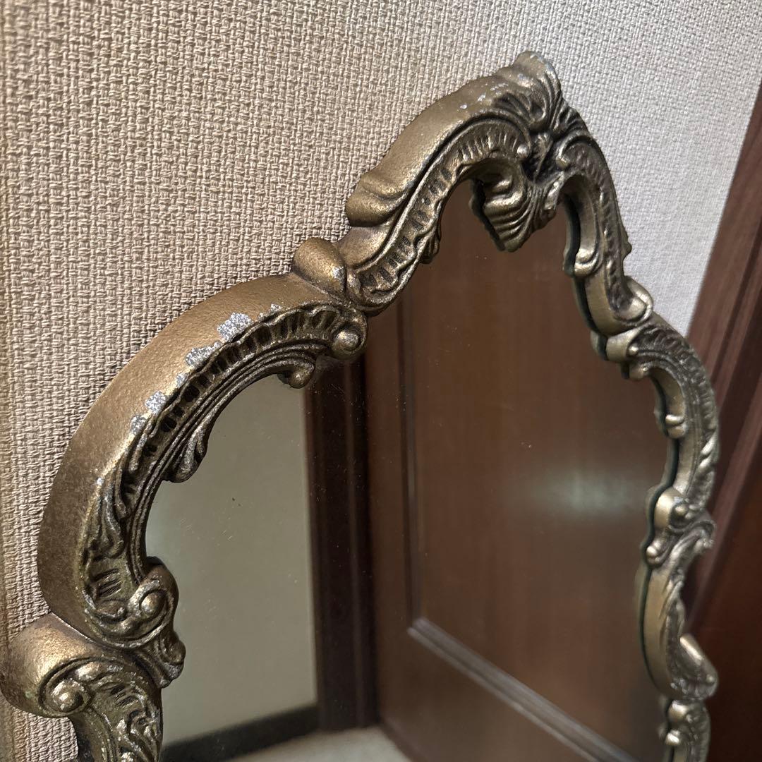 ロココ調 鏡 ミラー アンティーク加工 玄関鏡