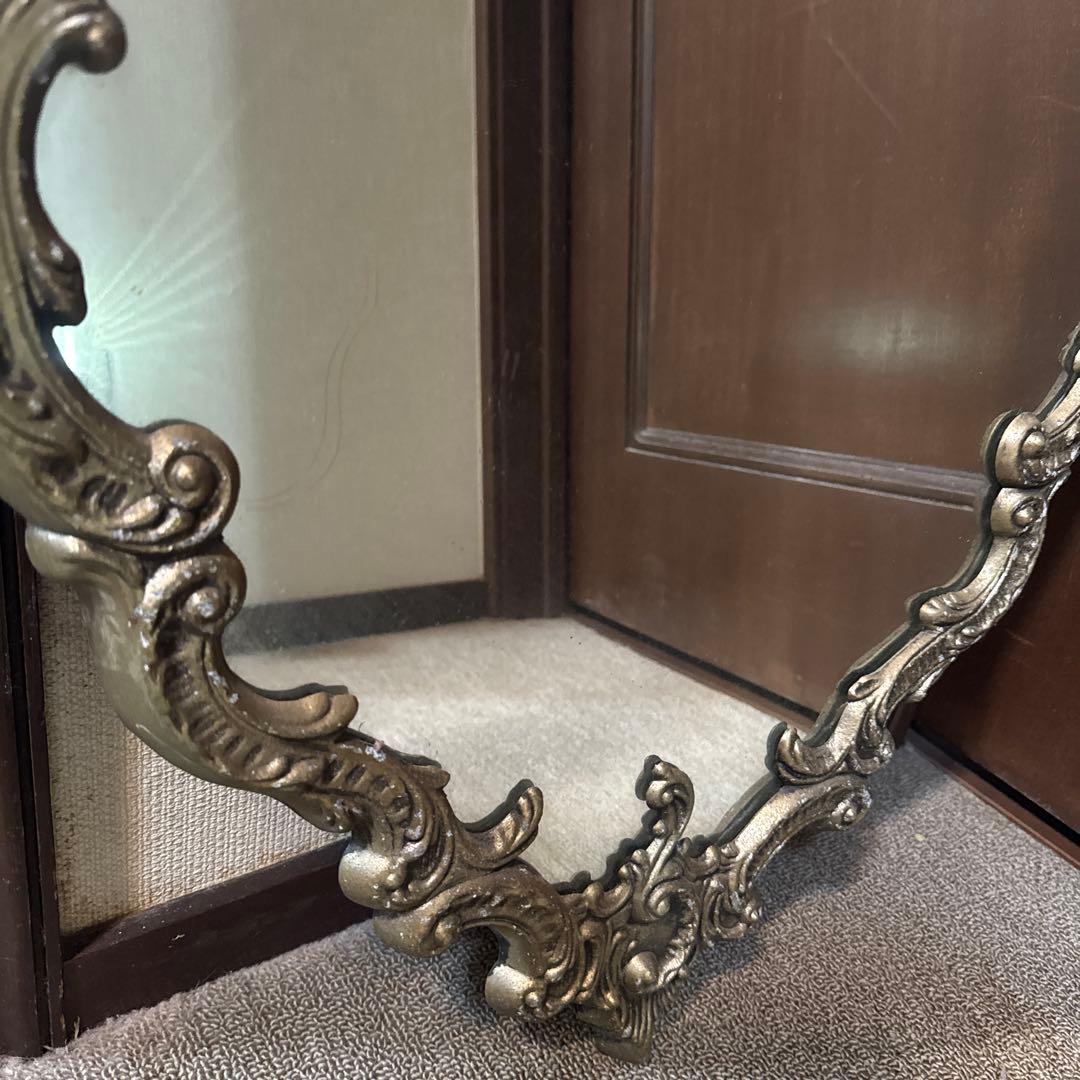 ロココ調 鏡 ミラー アンティーク加工 玄関鏡