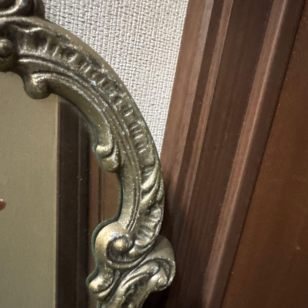 ロココ調 鏡 ミラー アンティーク加工 玄関鏡