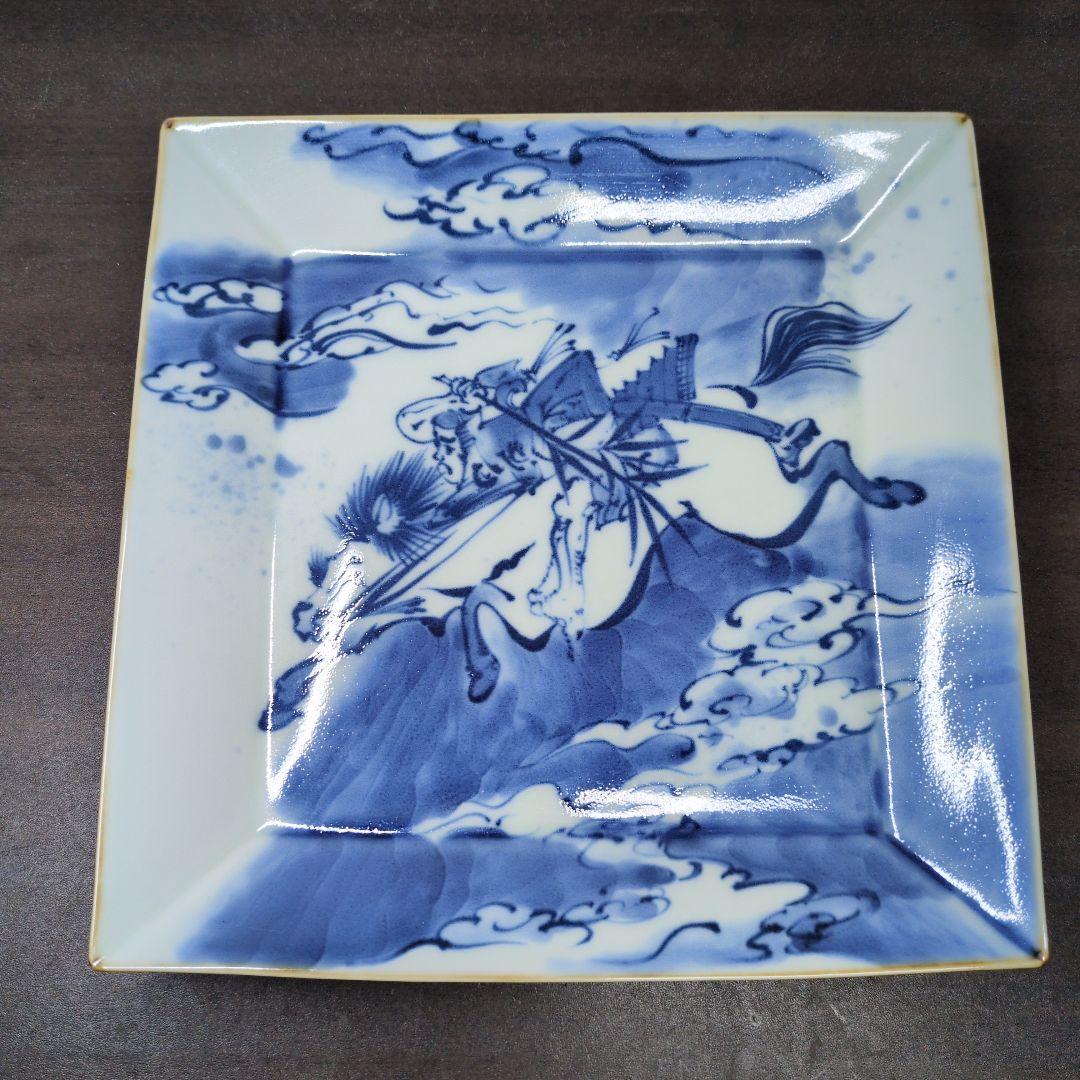 福泉窯 染付 干支 飾り皿 8点セット 皿立て付き