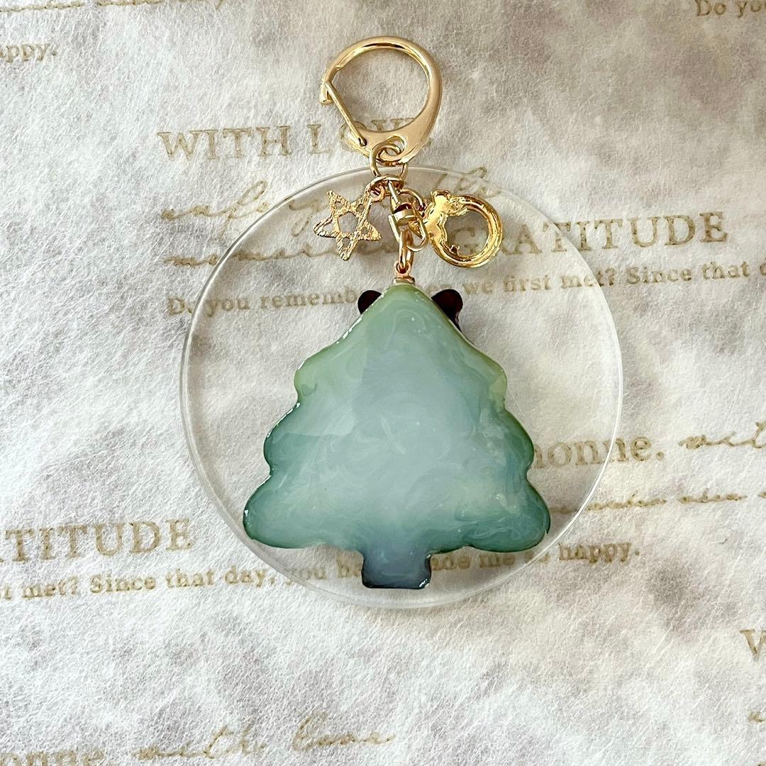 レジン クリスマスツリー シェイカー シャカシャカ キーホルダー