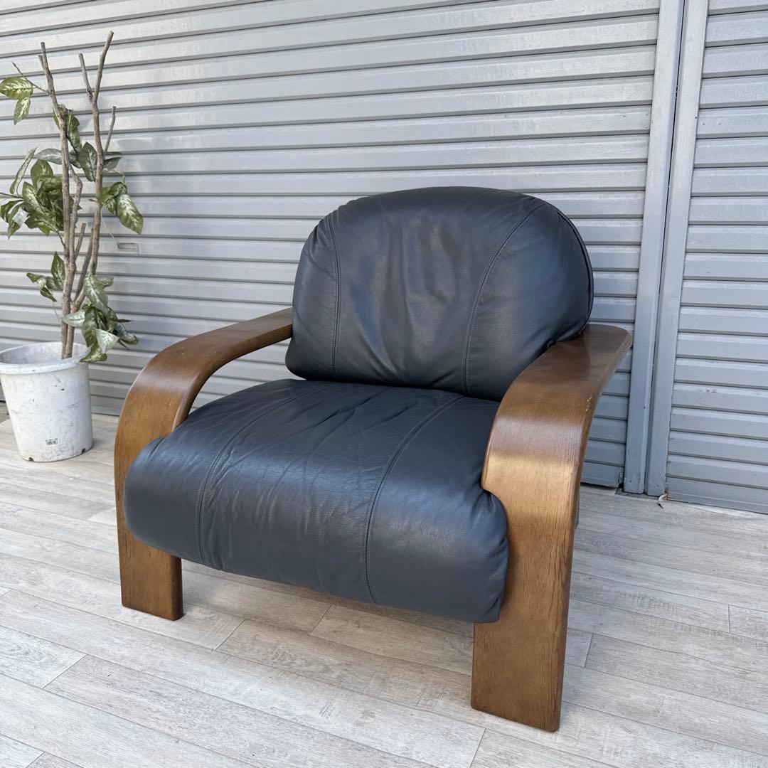 最終値下げ飛騨産業　ヴィンテージ 本革　1人掛けソファ　シングルソファ　キツツキ