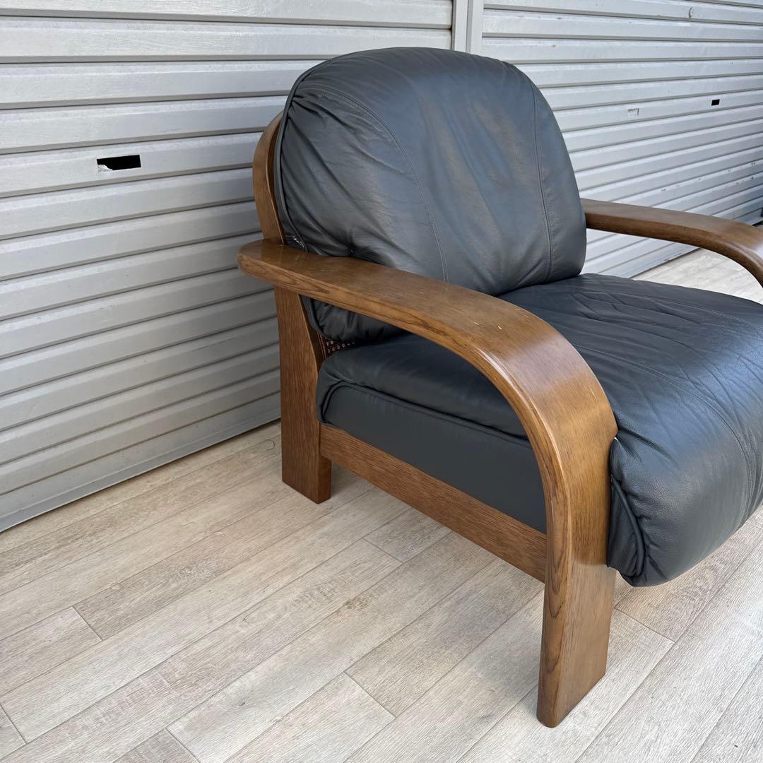 最終値下げ飛騨産業　ヴィンテージ 本革　1人掛けソファ　シングルソファ　キツツキ