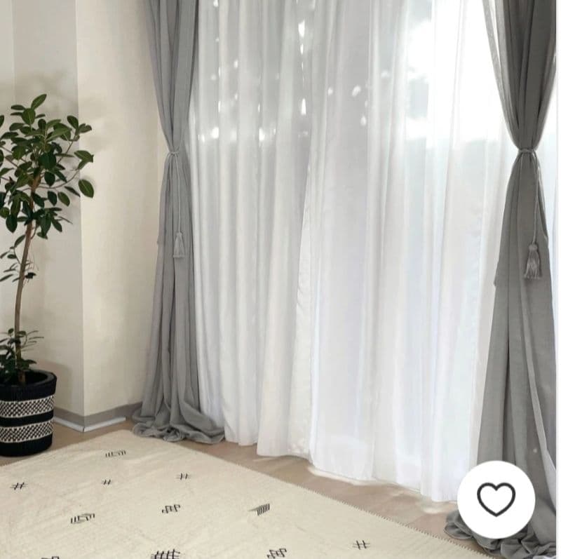 100×220 カラーシフォンカーテン アイスグレーLittle Rooms