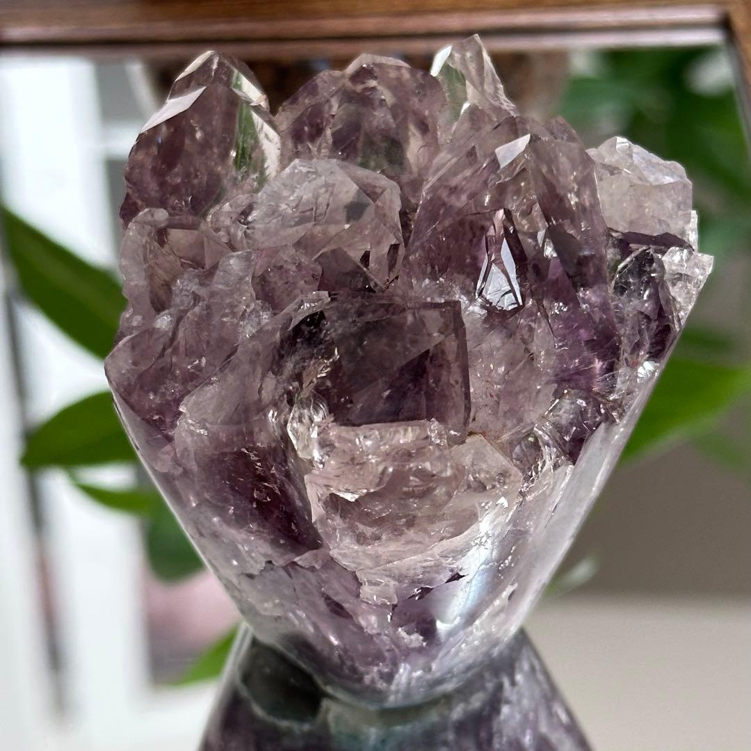 超希少 高品質 透明度高 虹入 アメジスト 花の形 ブーケ バラ 美しい 綺麗