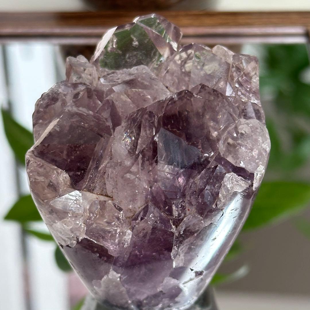 超希少 高品質 透明度高 虹入 アメジスト 花の形 ブーケ バラ 美しい 綺麗