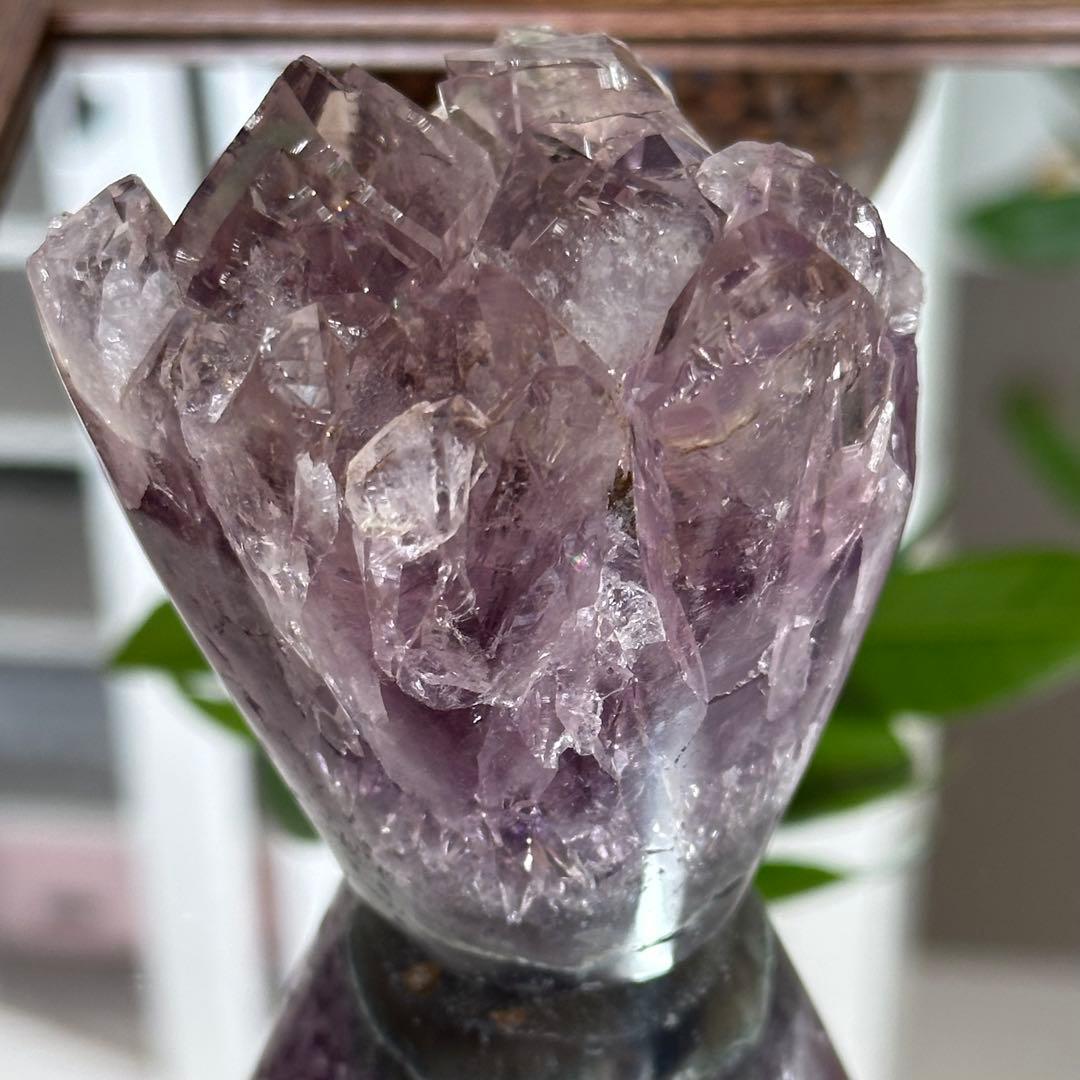 超希少 高品質 透明度高 虹入 アメジスト 花の形 ブーケ バラ 美しい 綺麗