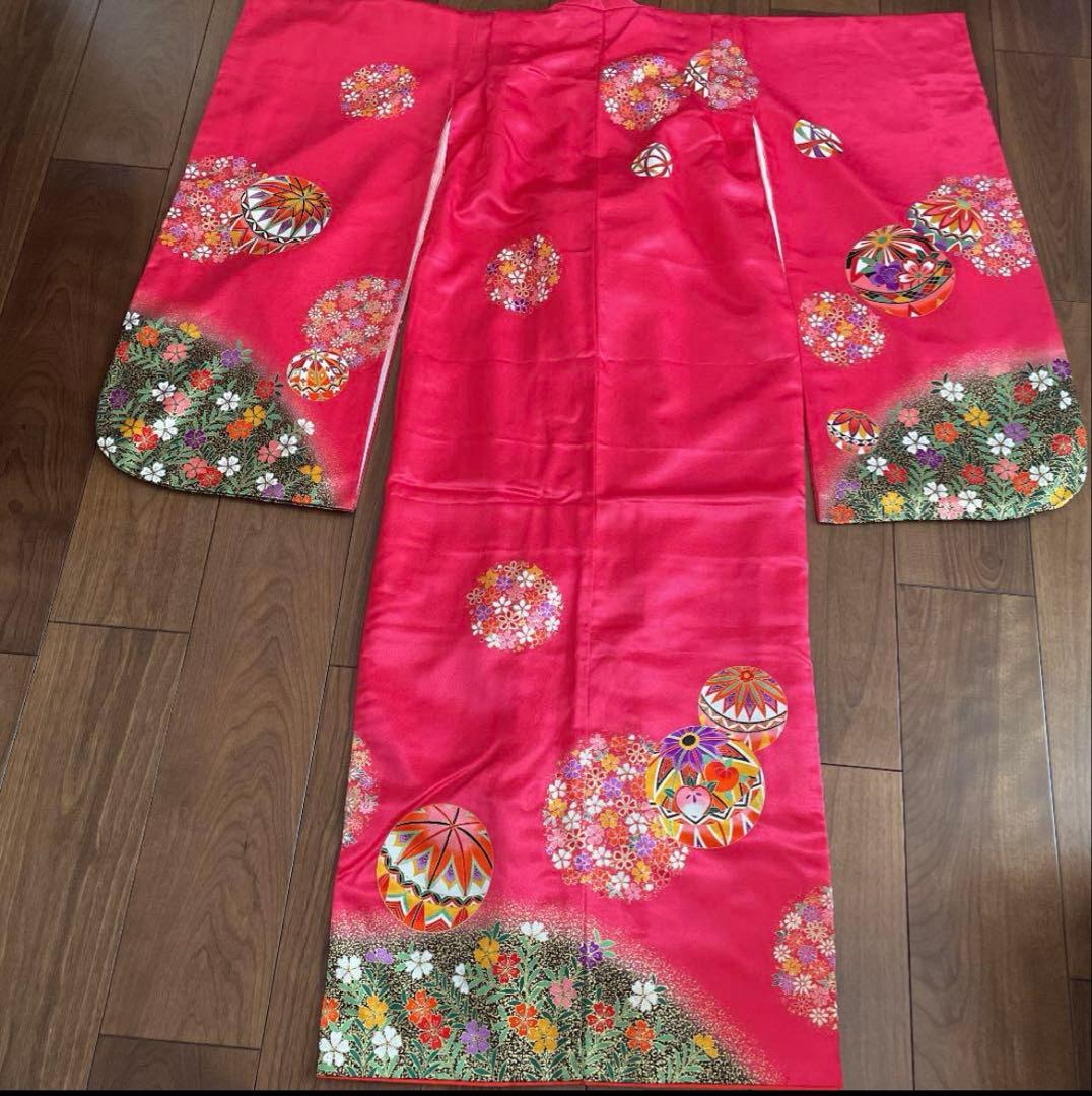 ☆miiiko☆7歳　七五三　着物　結び帯　上げ帯　足袋　髪飾り　セット