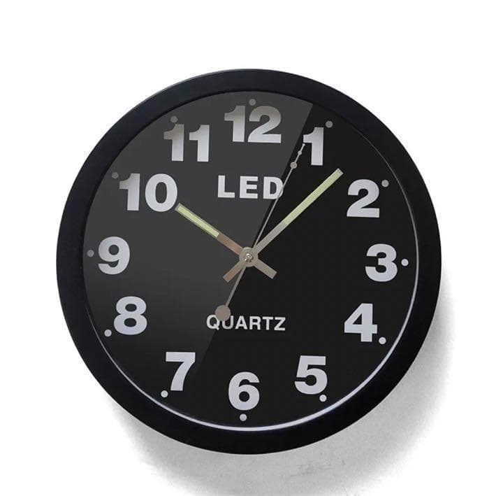 希少　新品同様　ネオンクロック　静音時計　モノトーンインテリア　LED掛け時計