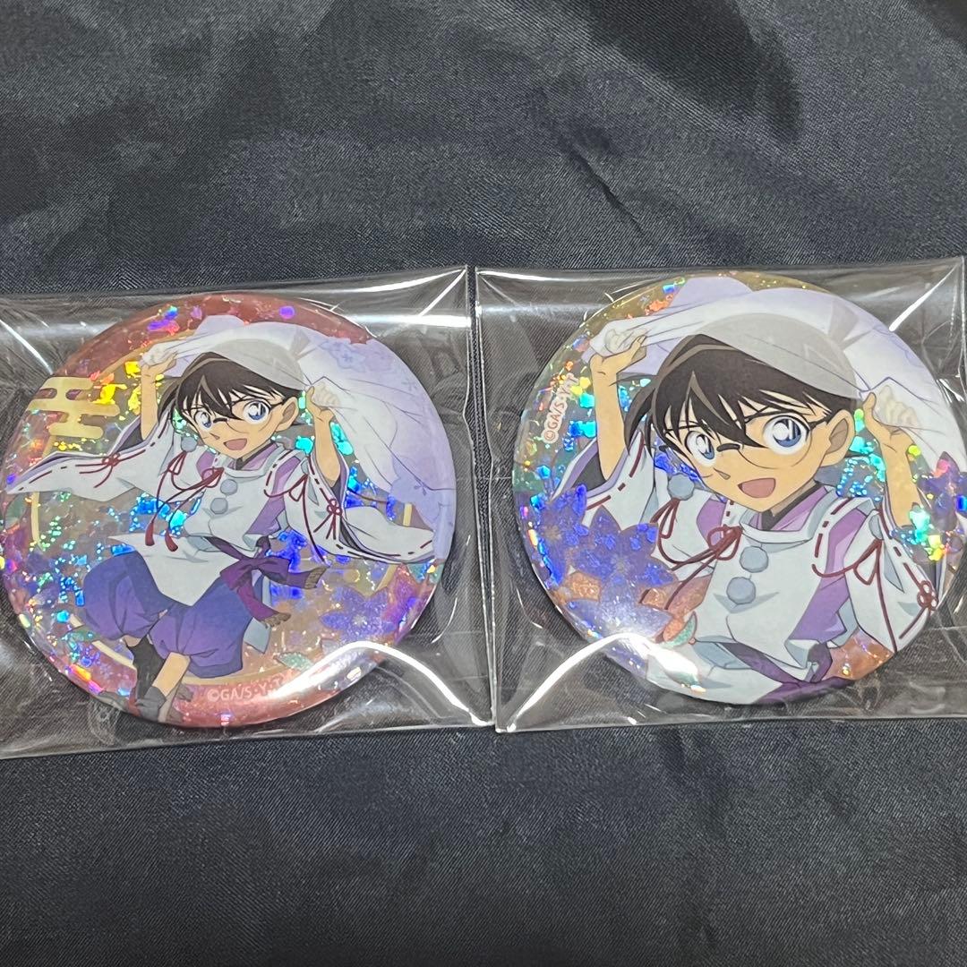 名探偵コナン 秋の華和装 クラックス 江戸川コナン スパークル缶バッジ