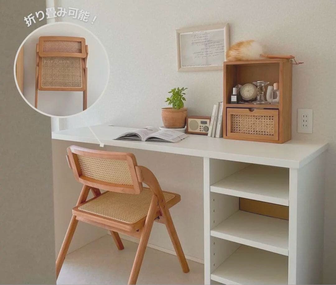 poproom 天然木　ラタンチェア 最終値下げです。