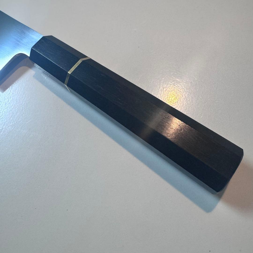 240mm 和牛刀 ステンレス全鋼 両刃 黒檀八角柄 - メルカリ