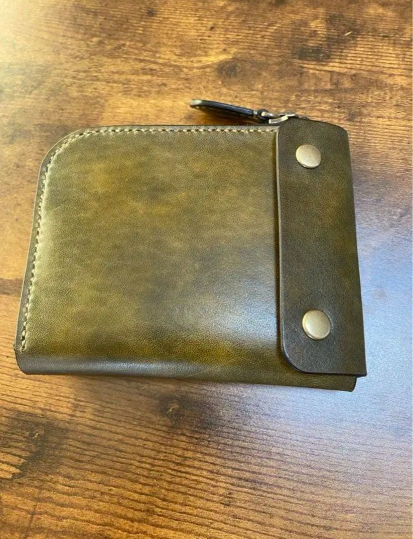コンパクトL字ファスナーウォレット(オリーブ)