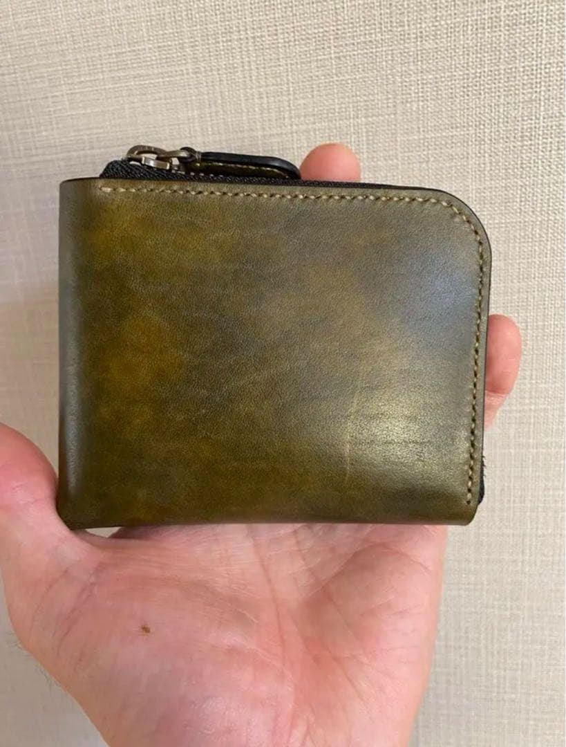 コンパクトL字ファスナーウォレット(オリーブ)