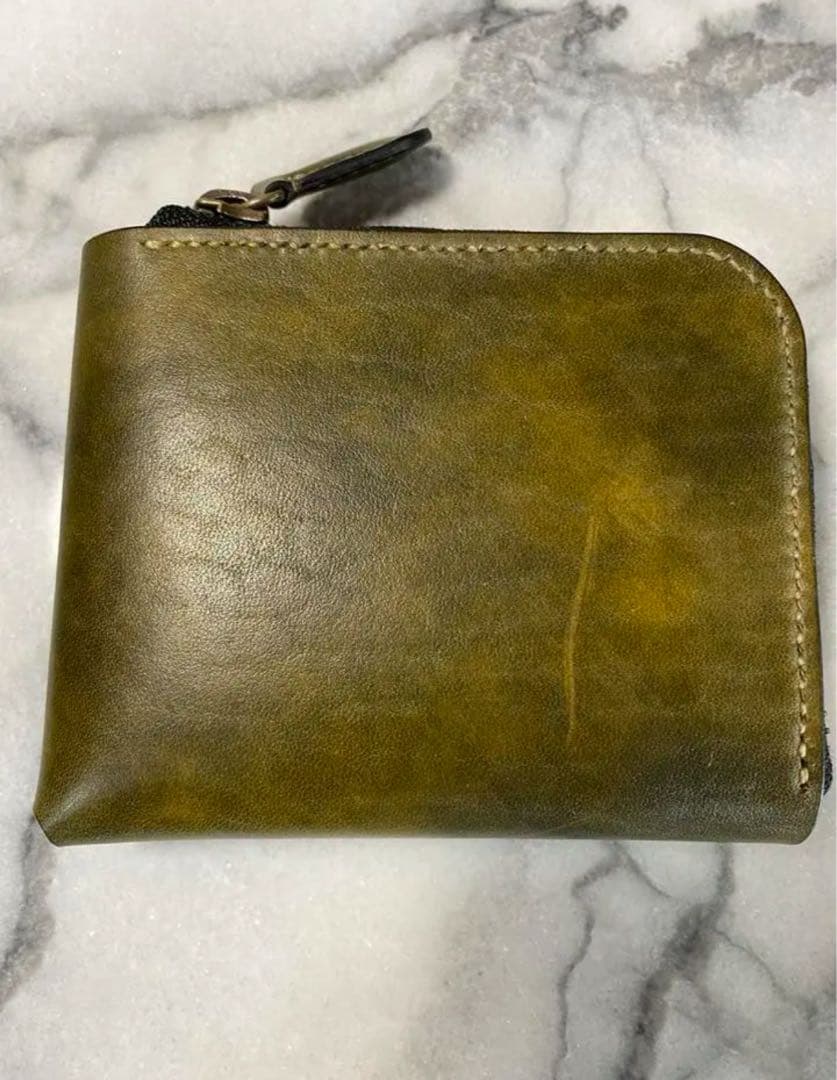 コンパクトL字ファスナーウォレット(オリーブ)