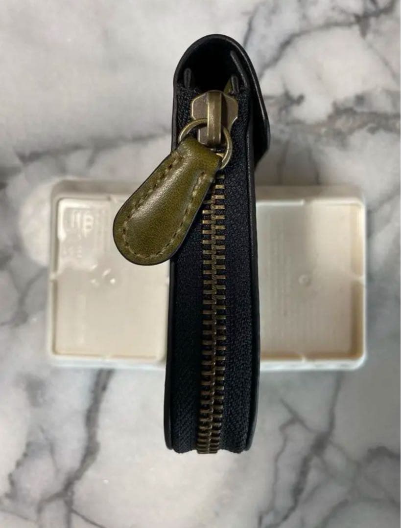 コンパクトL字ファスナーウォレット(オリーブ)