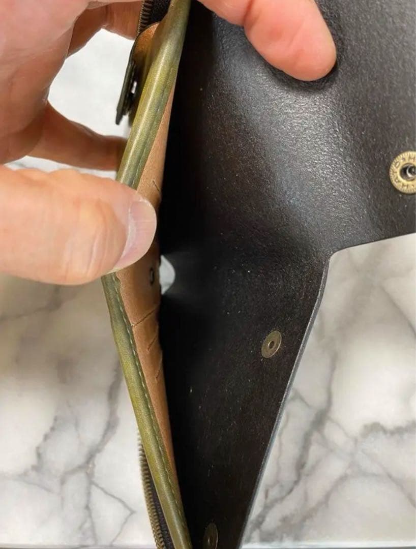 コンパクトL字ファスナーウォレット(オリーブ)