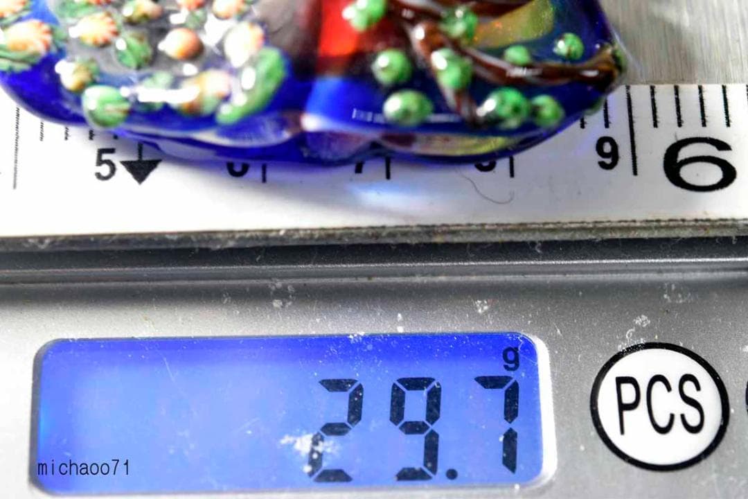 インコ　猫　とんぼ玉 トンボ玉 蜻蛉玉 ペンダントトップ 13466-491