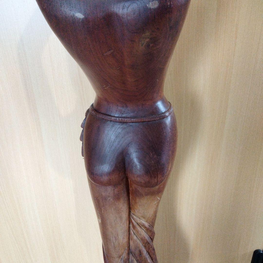 大型　アジアン　エレガント　木彫りの裸婦像　170cm