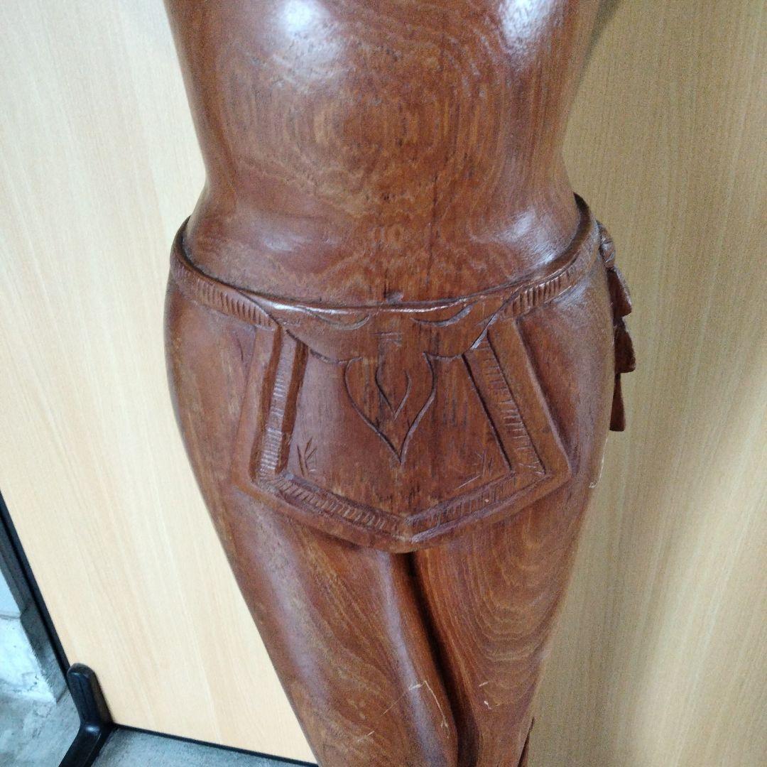 大型　アジアン　エレガント　木彫りの裸婦像　170cm