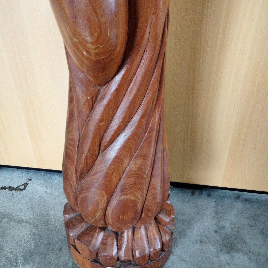 大型　アジアン　エレガント　木彫りの裸婦像　170cm