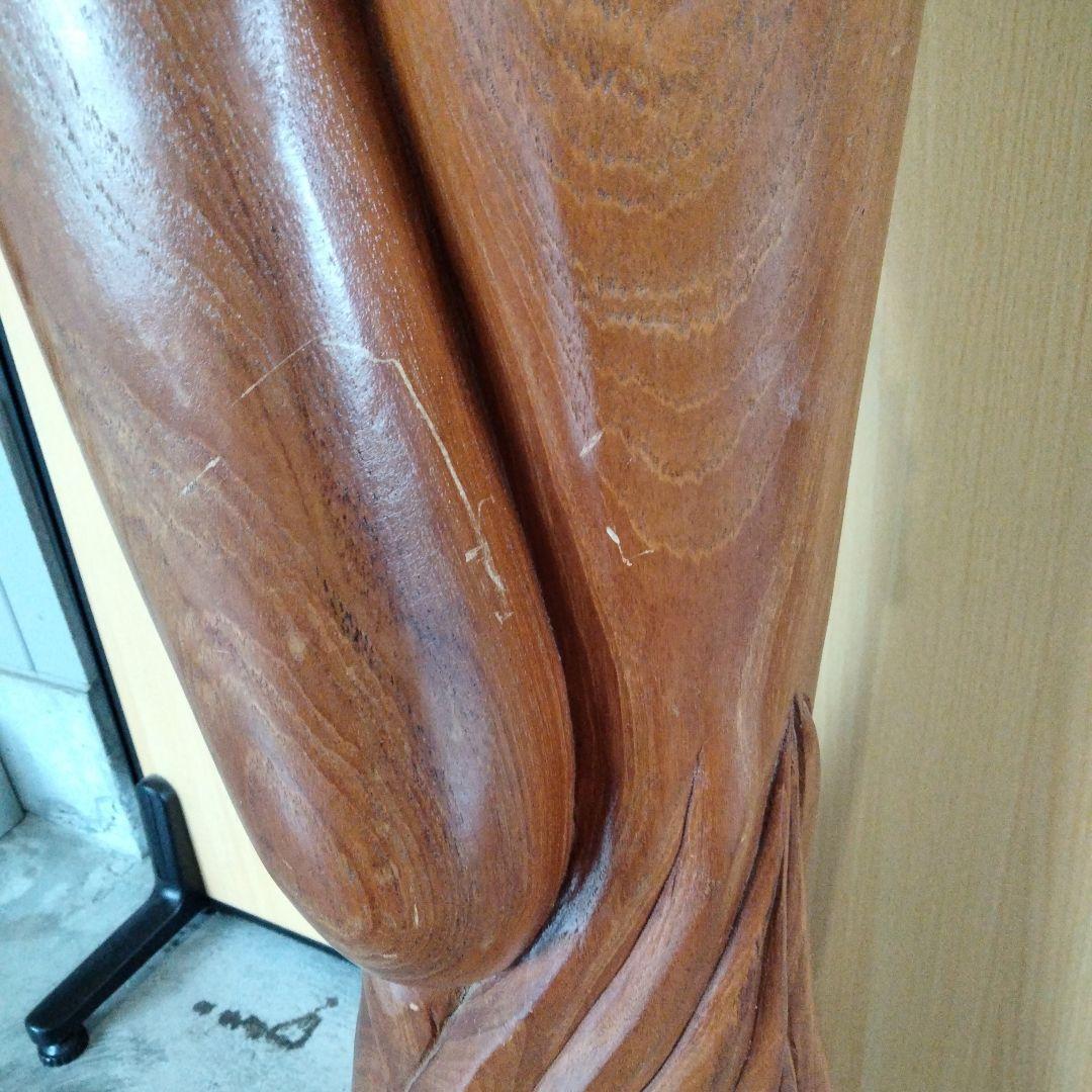 大型　アジアン　エレガント　木彫りの裸婦像　170cm