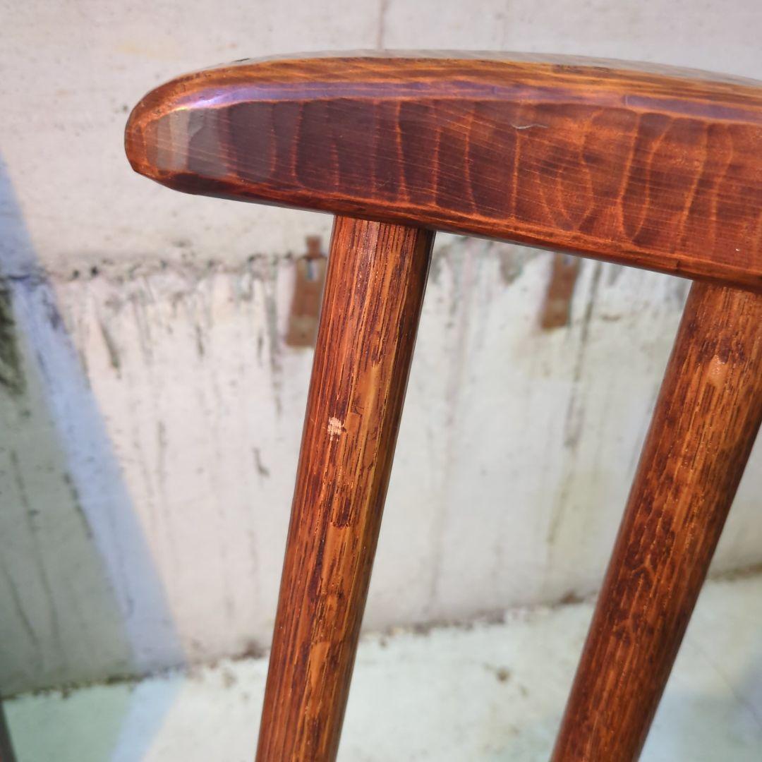 天然木 日本製 矢澤金太郎 手作り 和家具 拭き漆 スピンドル 椅子 イス ③