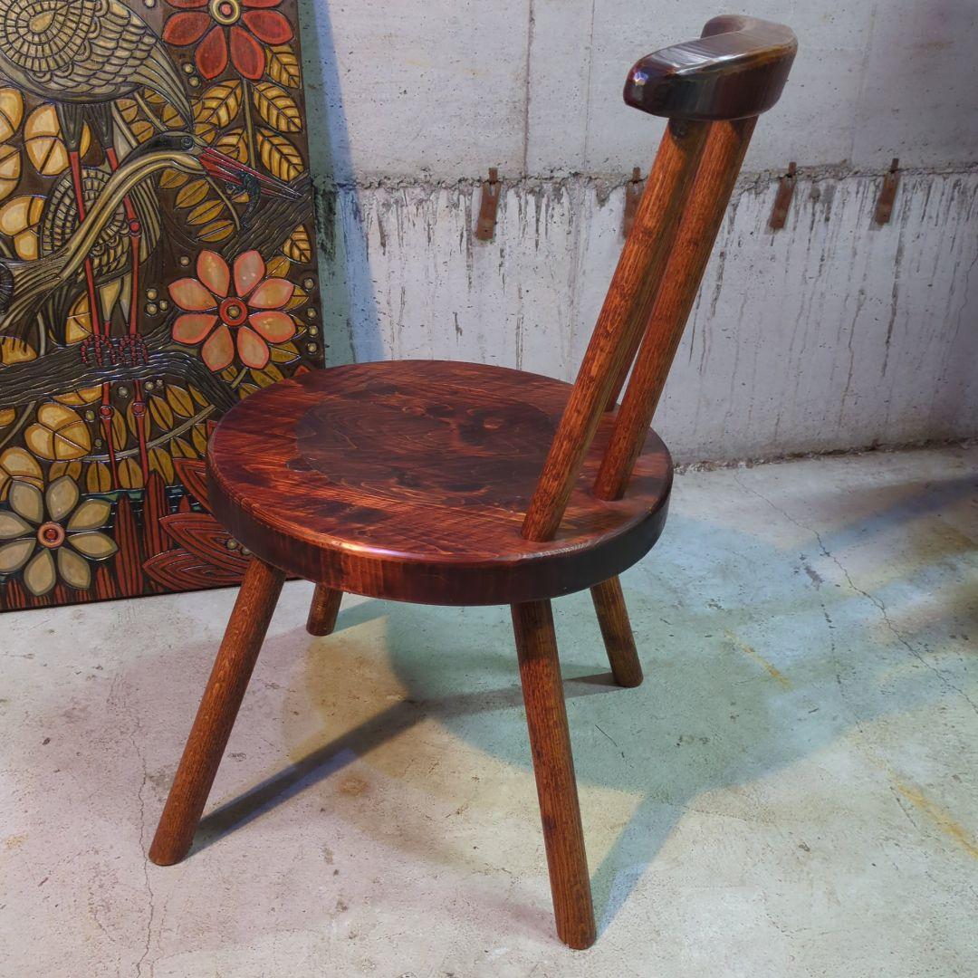 天然木 日本製 矢澤金太郎 手作り 和家具 拭き漆 スピンドル 椅子 イス ③
