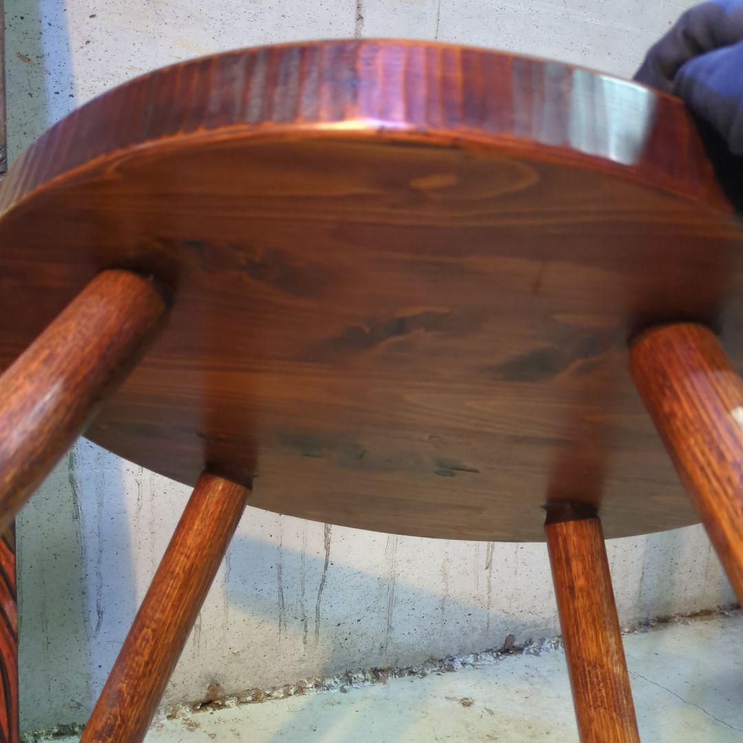 天然木 日本製 矢澤金太郎 手作り 和家具 拭き漆 スピンドル 椅子 イス ③