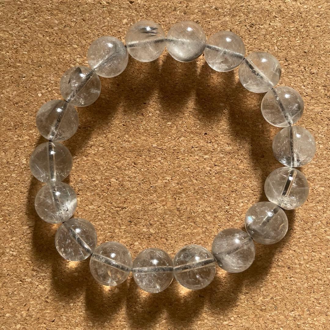 【虹入りあり】プラチナルチルクォーツ ブレス11.5㎜ 17.5㎝ 新春セール中