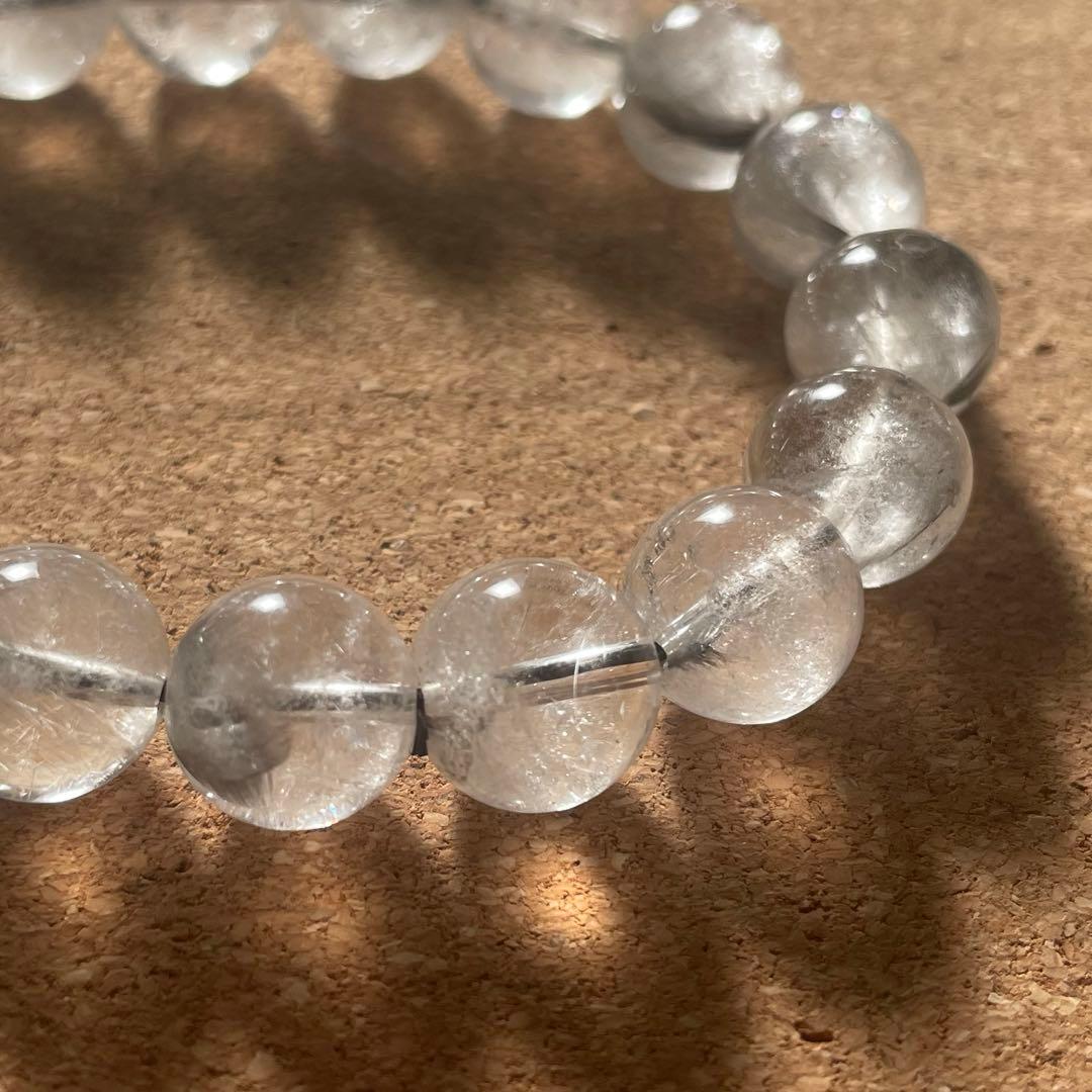 【虹入りあり】プラチナルチルクォーツ ブレス11.5㎜ 17.5㎝ 新春セール中