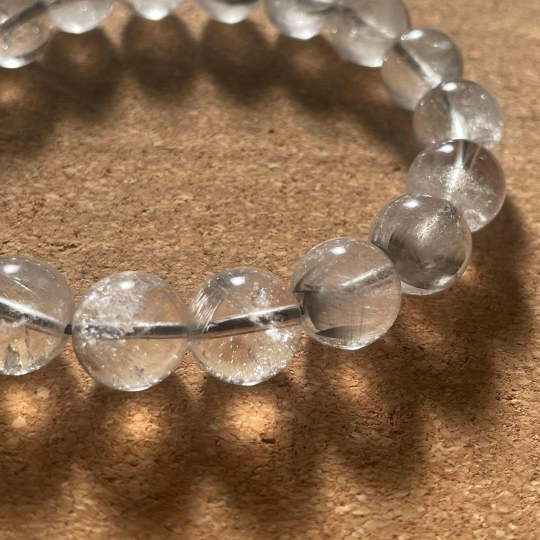 【虹入りあり】プラチナルチルクォーツ ブレス11.5㎜ 17.5㎝ 新春セール中