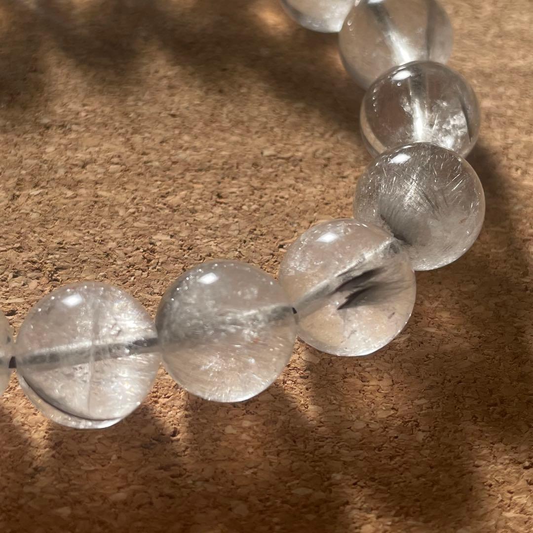 【虹入りあり】プラチナルチルクォーツ ブレス11.5㎜ 17.5㎝ 新春セール中