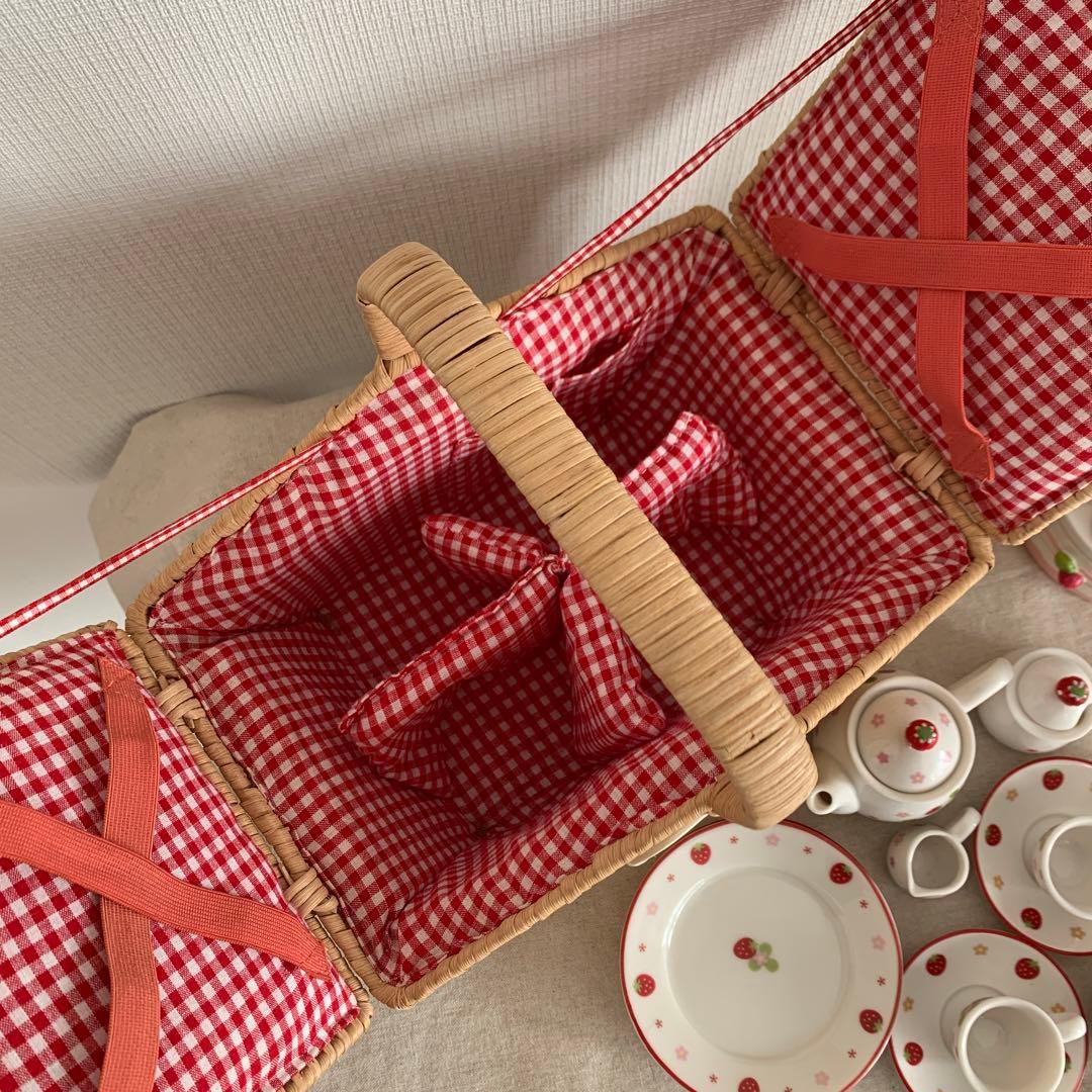 マザーガーデン陶器のおままごと 野いちご ミニバスケットセット