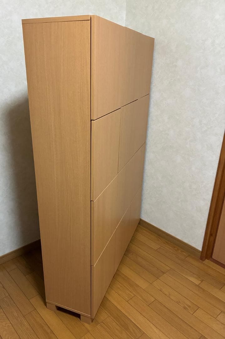 扉付き木製格子型棚　３列４段　②