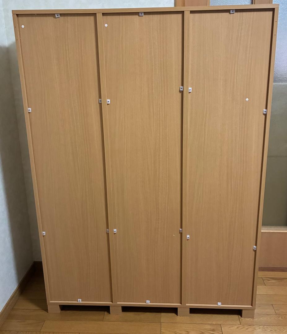 扉付き木製格子型棚　３列４段　②