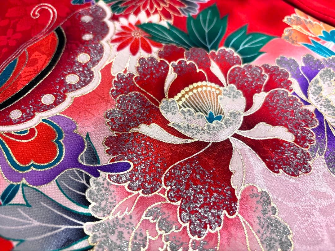 七五三　女児着物襦袢帯3点セット　赤