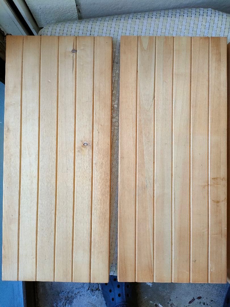 ●木製 組み立て式4段シェルフ無垢材ナチュラル×ホワイト高さ調整可