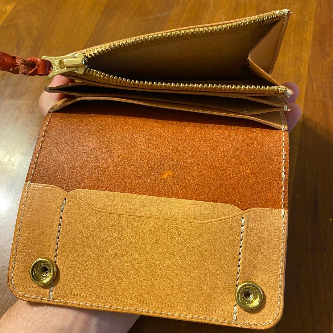 トラッカーウォレット　赤迷彩　ミドル　三層　エルバケーロ