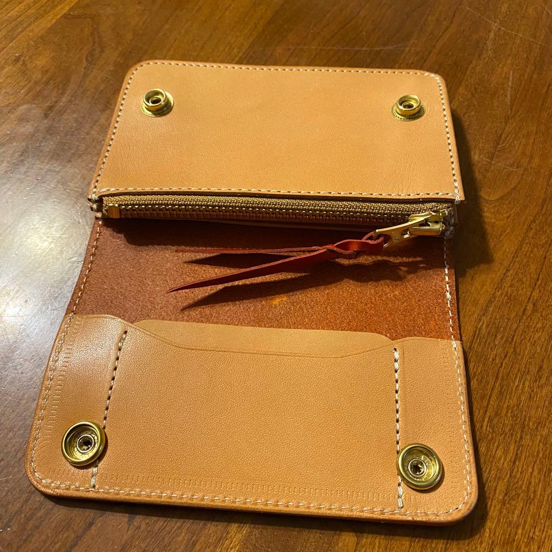 トラッカーウォレット　赤迷彩　ミドル　三層　エルバケーロ