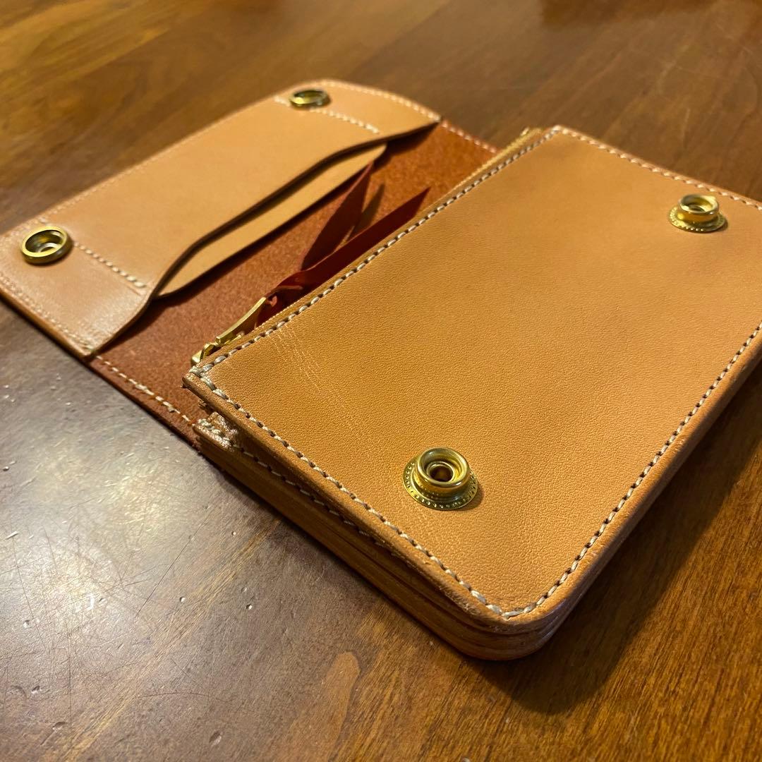 トラッカーウォレット　赤迷彩　ミドル　三層　エルバケーロ