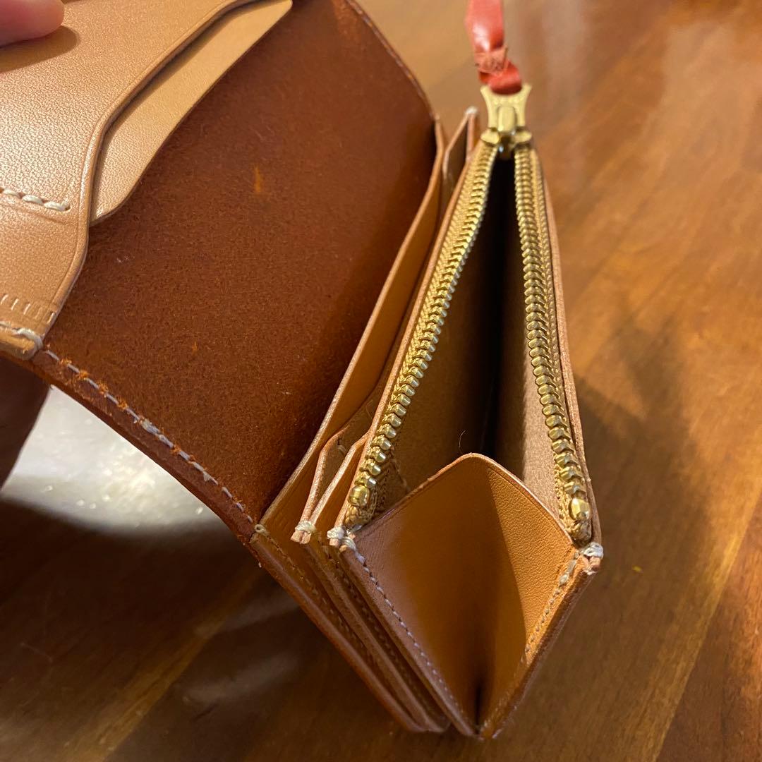 トラッカーウォレット　赤迷彩　ミドル　三層　エルバケーロ