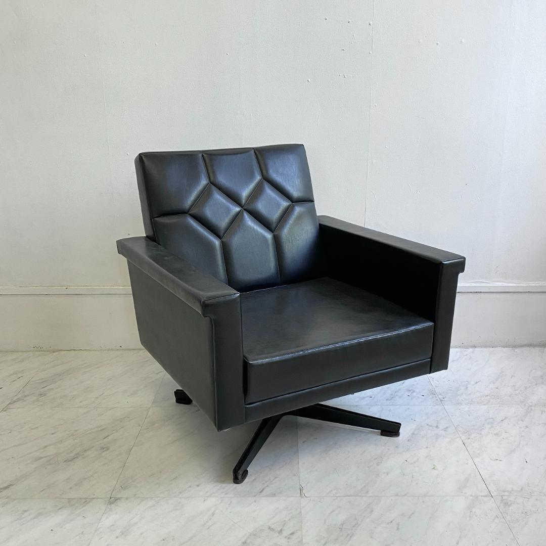 マルニ木工 ヴィンテージ 1人掛け シングルソファ 回転 ロビーチェア 希少 ①