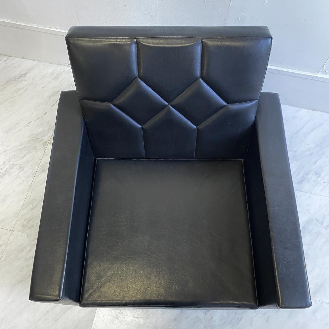 マルニ木工 ヴィンテージ 1人掛け シングルソファ 回転 ロビーチェア 希少 ①