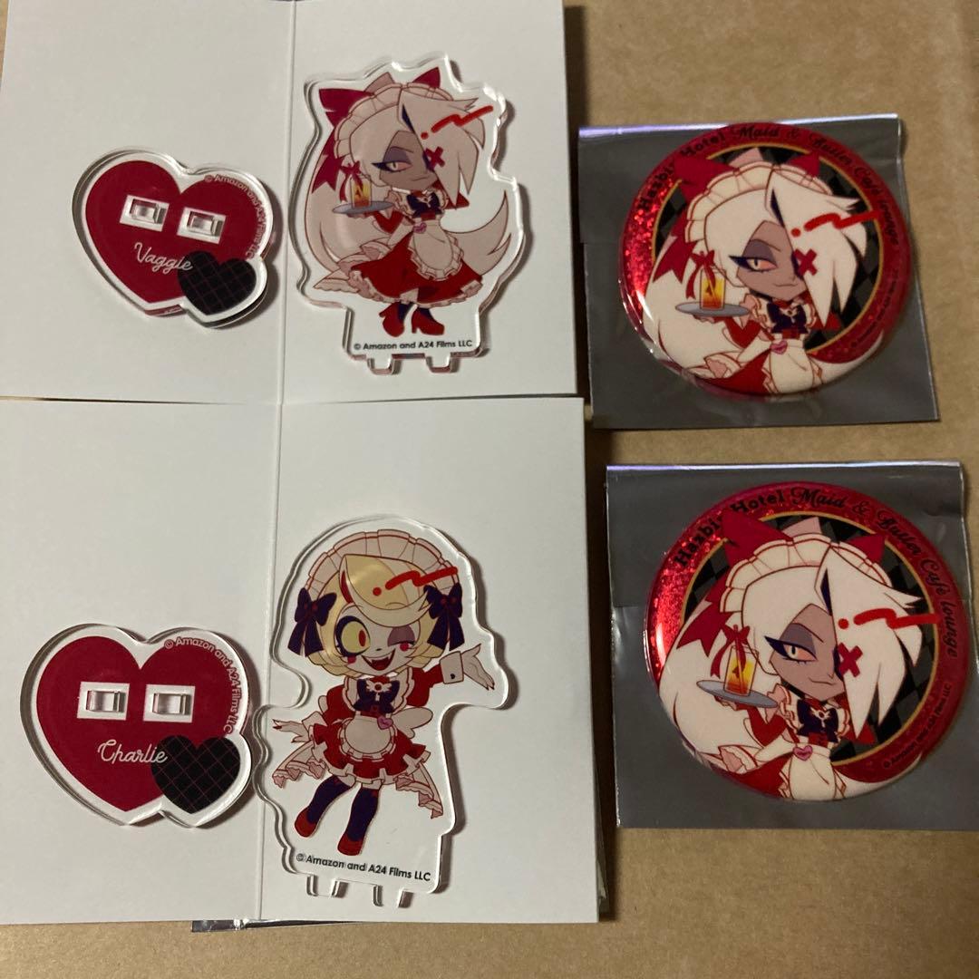 ハズビンホテル アニメイトカフェ アクスタ 缶バッジ チャーリー