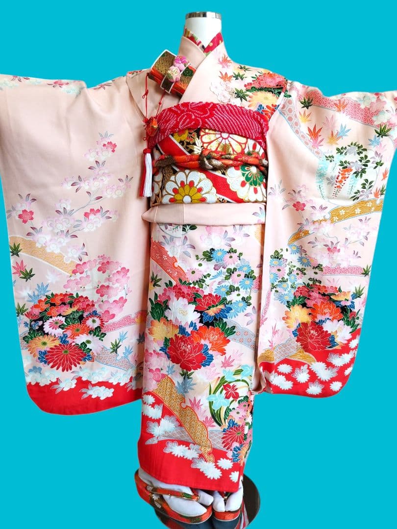 専用です。アンティーク薄ピンクの着物単品