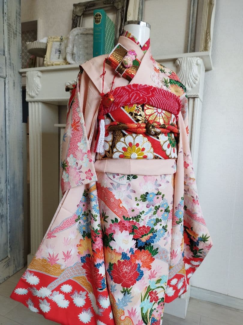 専用です。アンティーク薄ピンクの着物単品